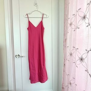 Aritzia Wilfred Only Slip Midi Dress Pink